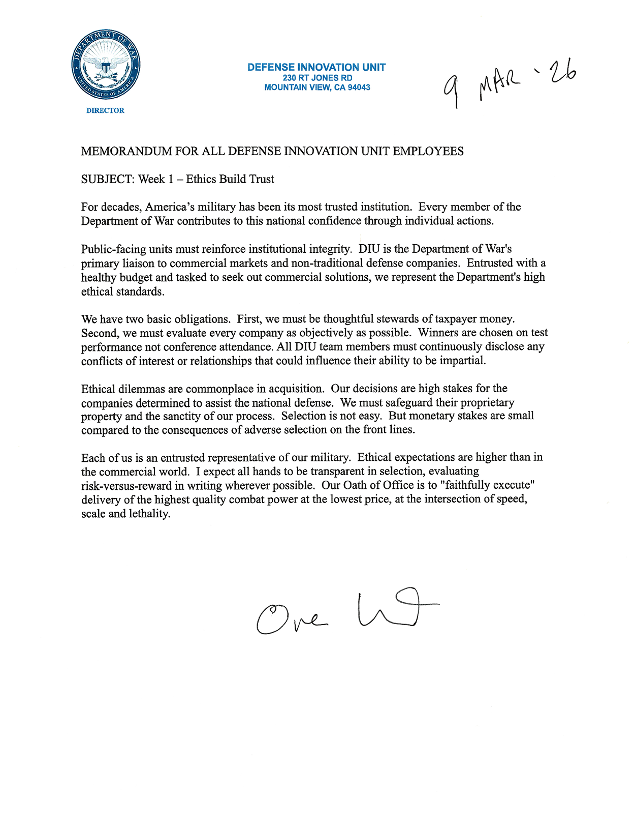 Image - Director Memo: Ethics Build Trust